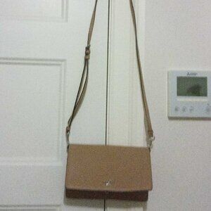 Coach beige pebbled leather crossbody